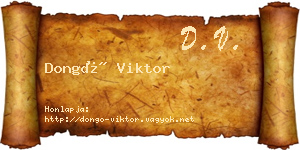 Dongó Viktor névjegykártya